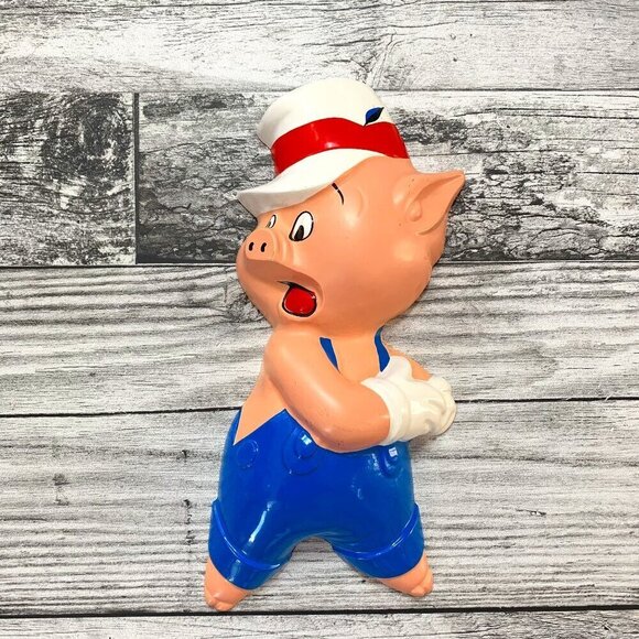 Rare Walt Disney Herstellung Germany 3 Little Pigs Plastic Wall Decor Art 3D - Picture 1 of 7